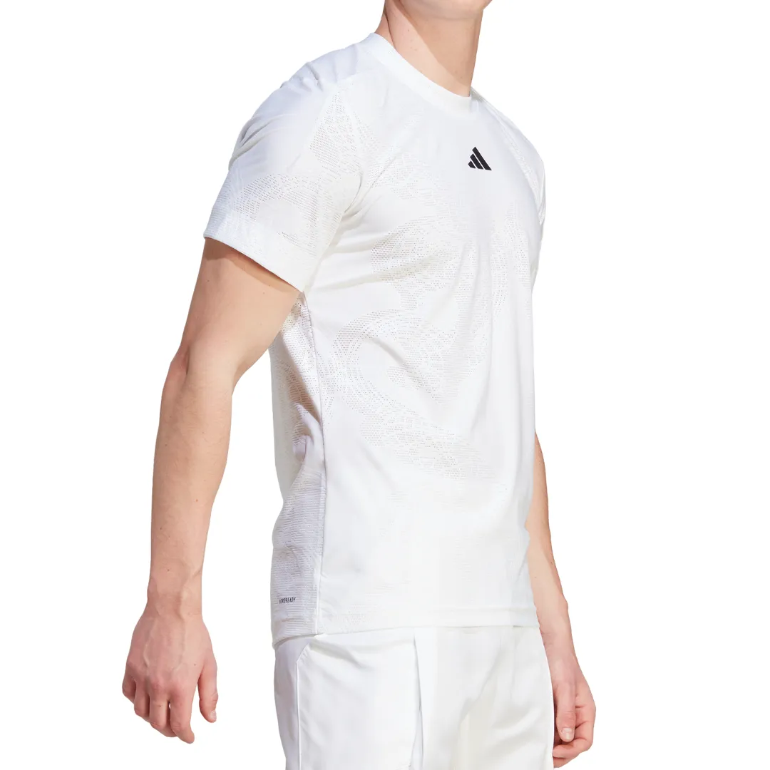 Adidas AEROREADY FreeLift Pro Tennis Mens T-Shirt - White/Black