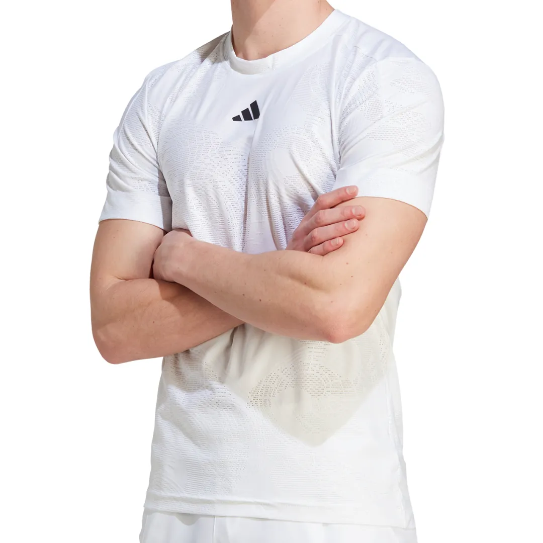 Adidas AEROREADY FreeLift Pro Tennis Mens T-Shirt - White/Black