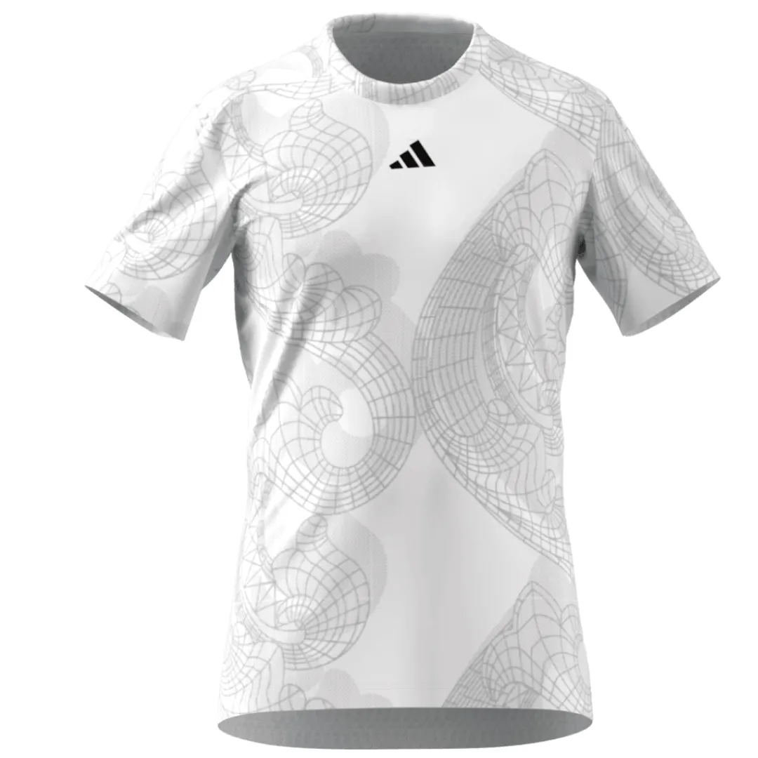 Adidas AEROREADY FreeLift Pro Tennis Mens T-Shirt - White/Black