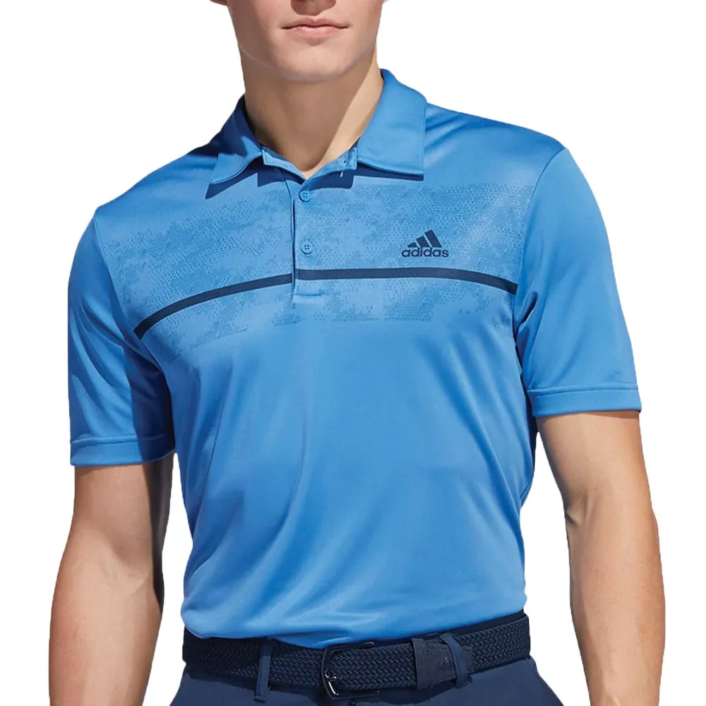 adidas Chest Print Polo Shirt - Focus Blue