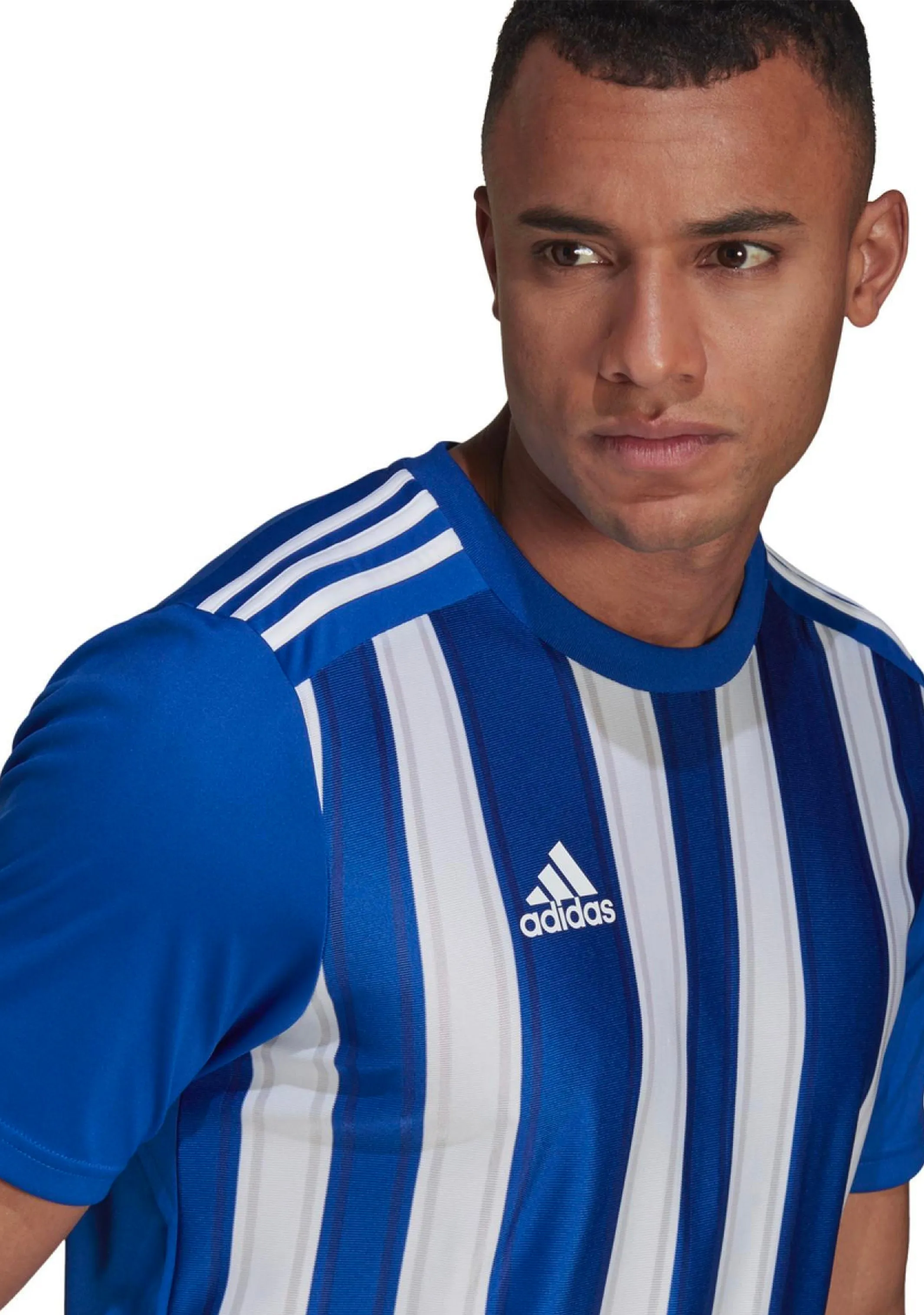 Adidas Mens Striped 21 Jersey Blue/White <br> GH7321