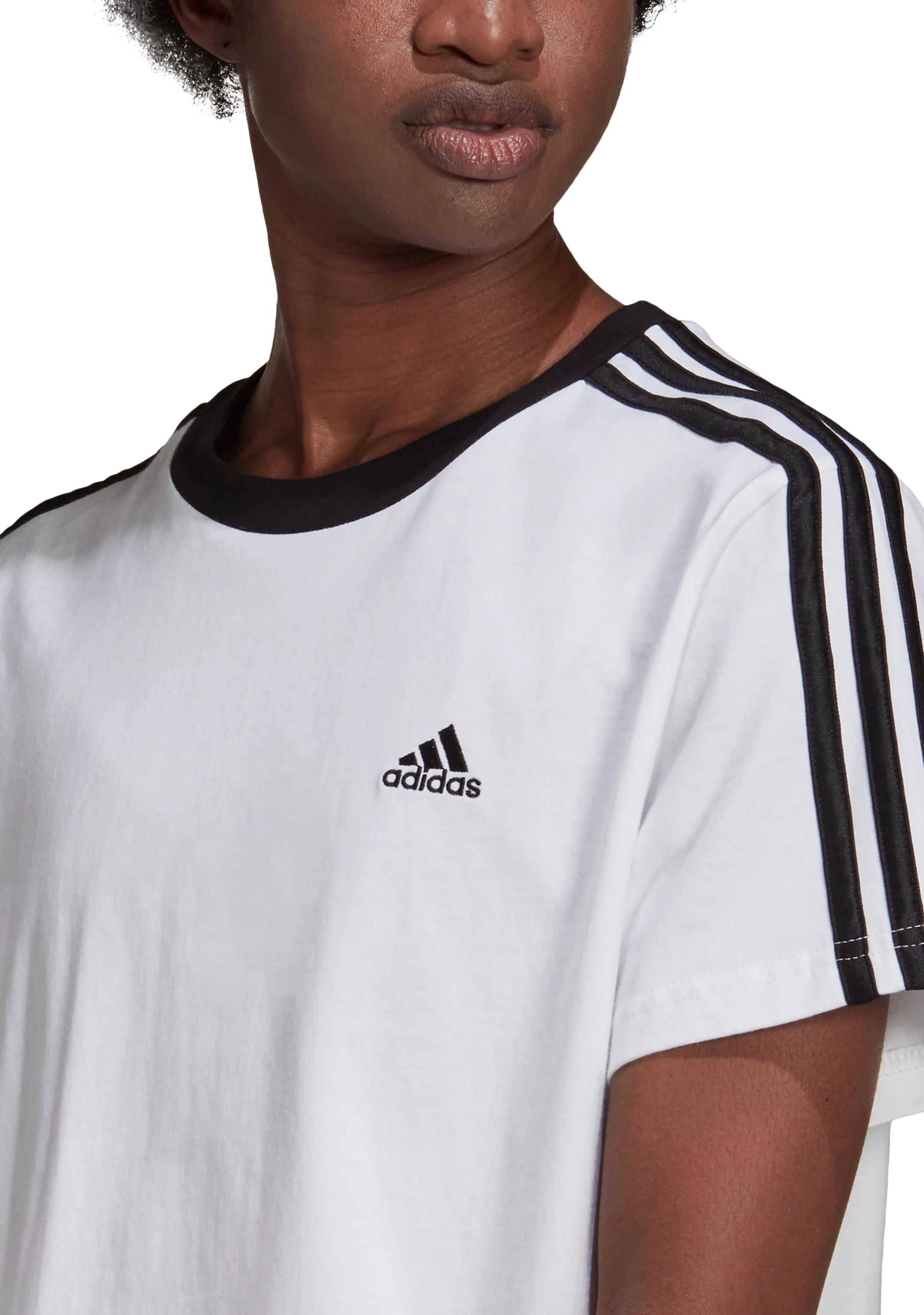 Adidas Womens Essential 3 Stripe Tee <br> H10201