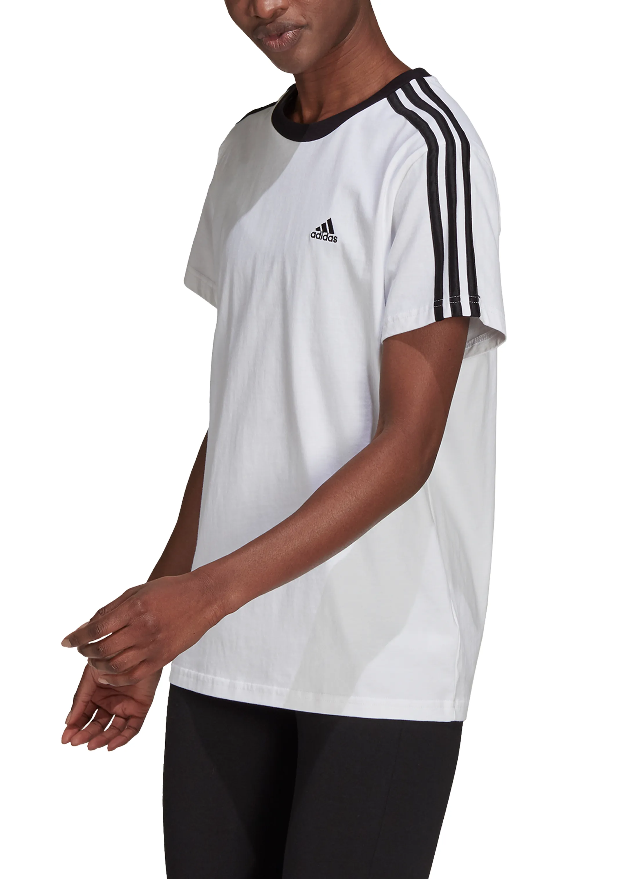 Adidas Womens Essential 3 Stripe Tee <br> H10201