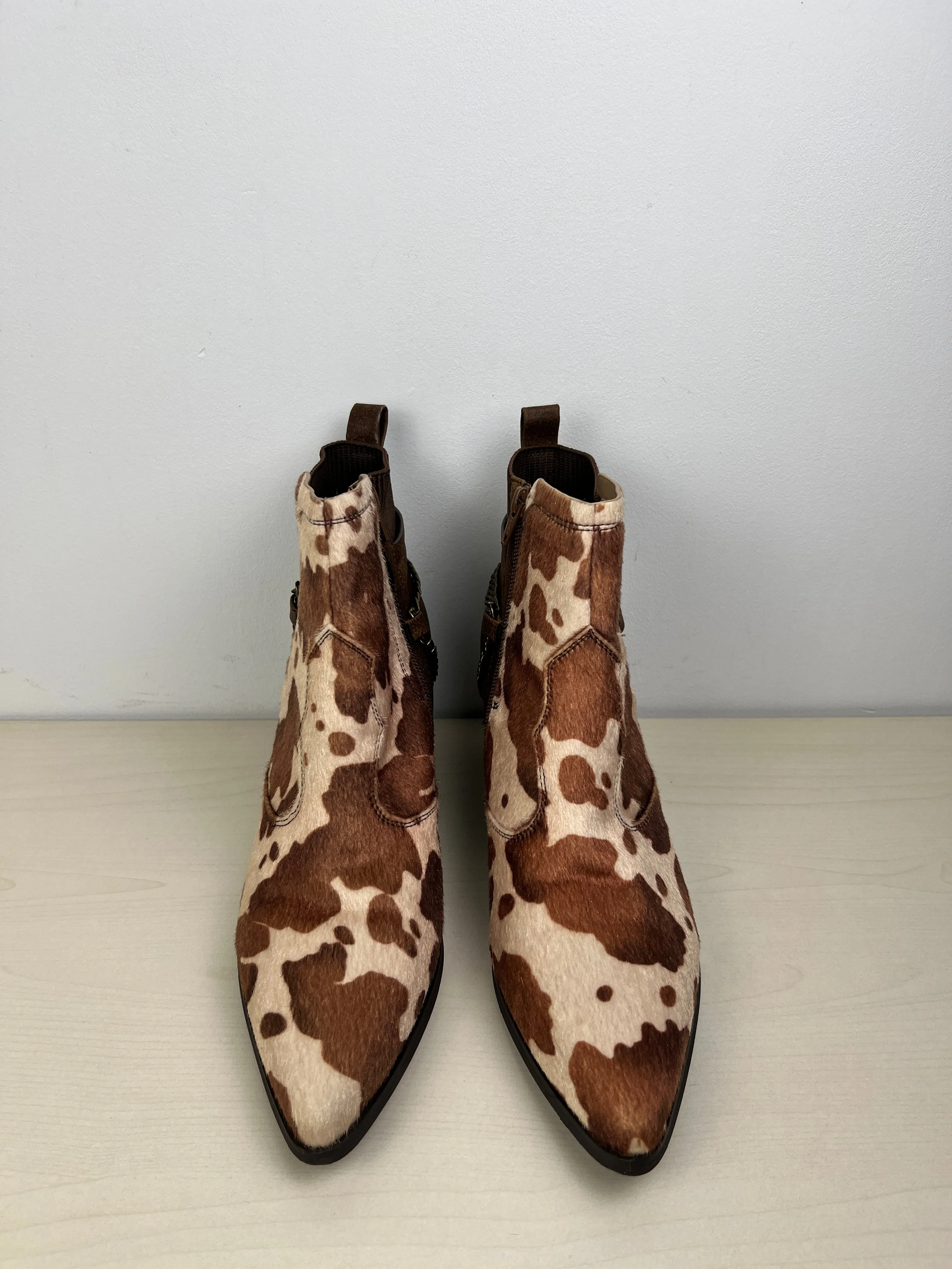 Animal Print Boots Ankle Heels CComfort, Size 10