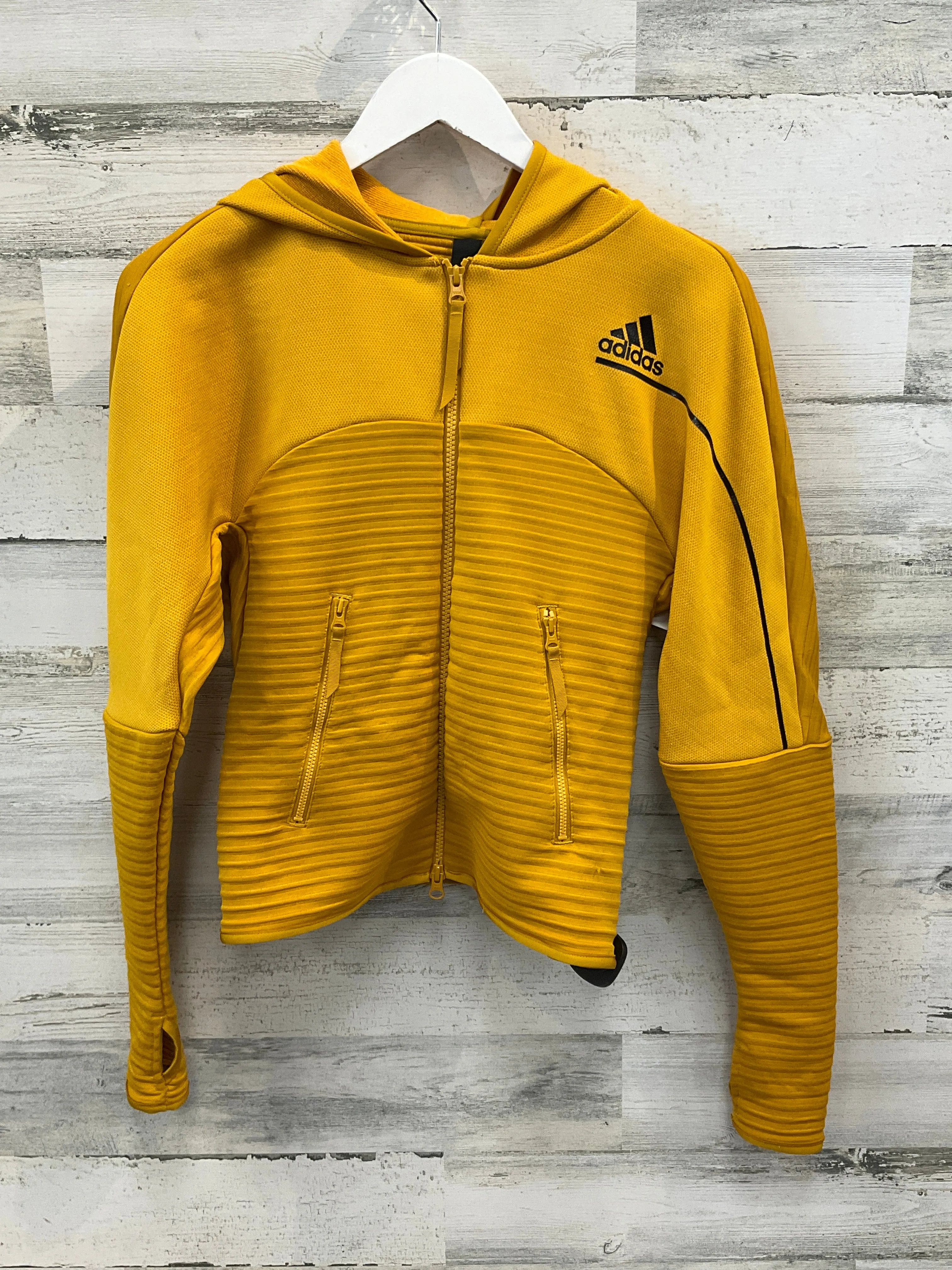 Athletic Jacket By Adidas In Gold, Size: Xs