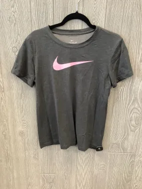 Athletic Top Short Sleeve By Nike Apparel In Grey, Size: M