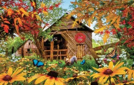 Autumn Red and Gold Jigsaw Puzzle