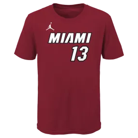 Bam Adebayo Nike Jordan Brand Statement Red Name & Number Kids Tee