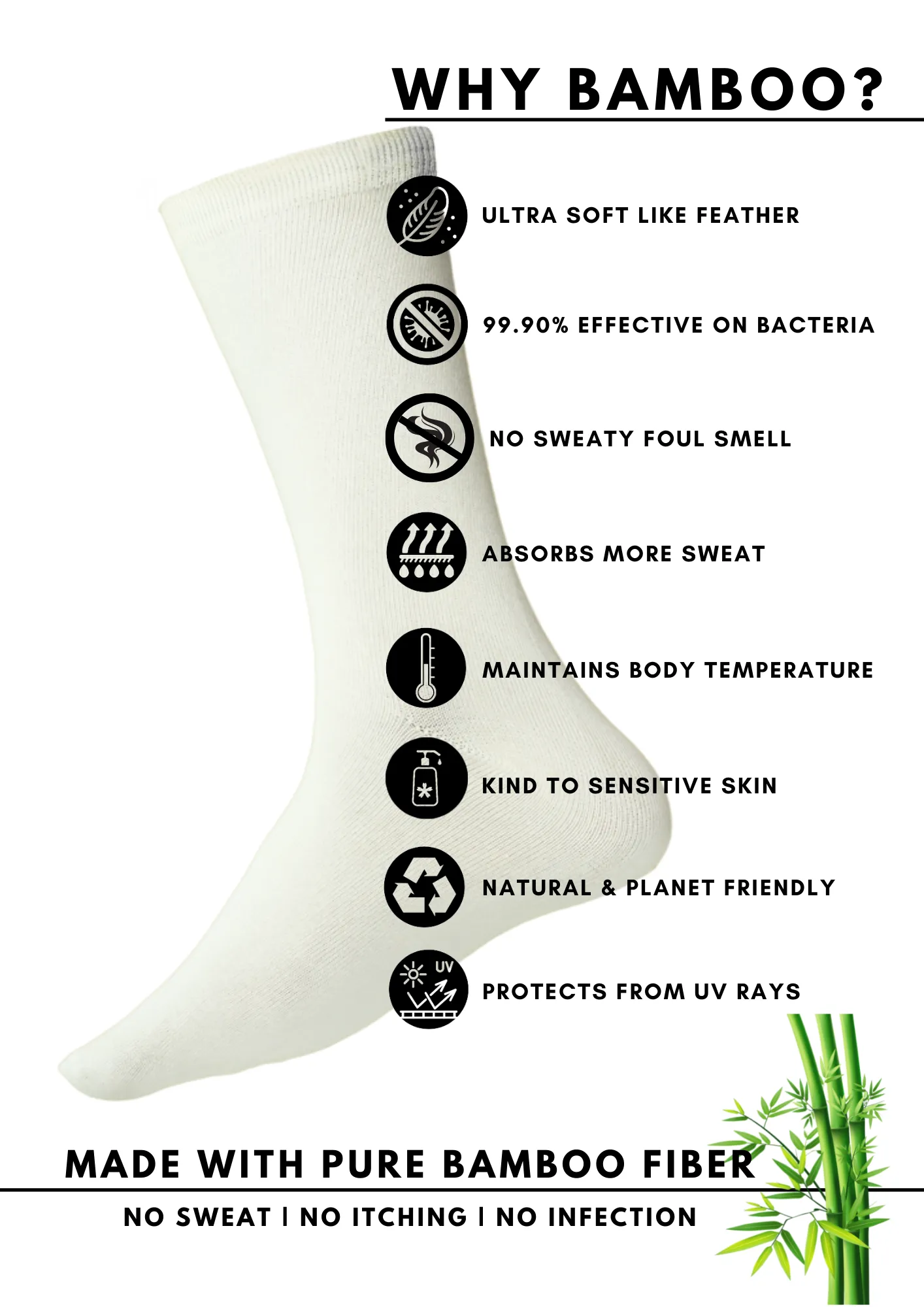 Bamboology Trends Bamboo Fabric Black Socks