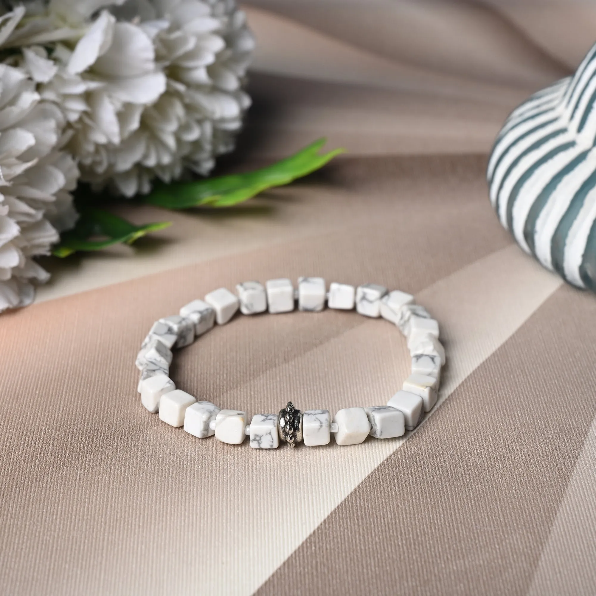 Bamboology Trends Nurture Wellness with our Howlite Healing Gemstone Bracelet - Unveiling Healing Benefits for Your Loved One