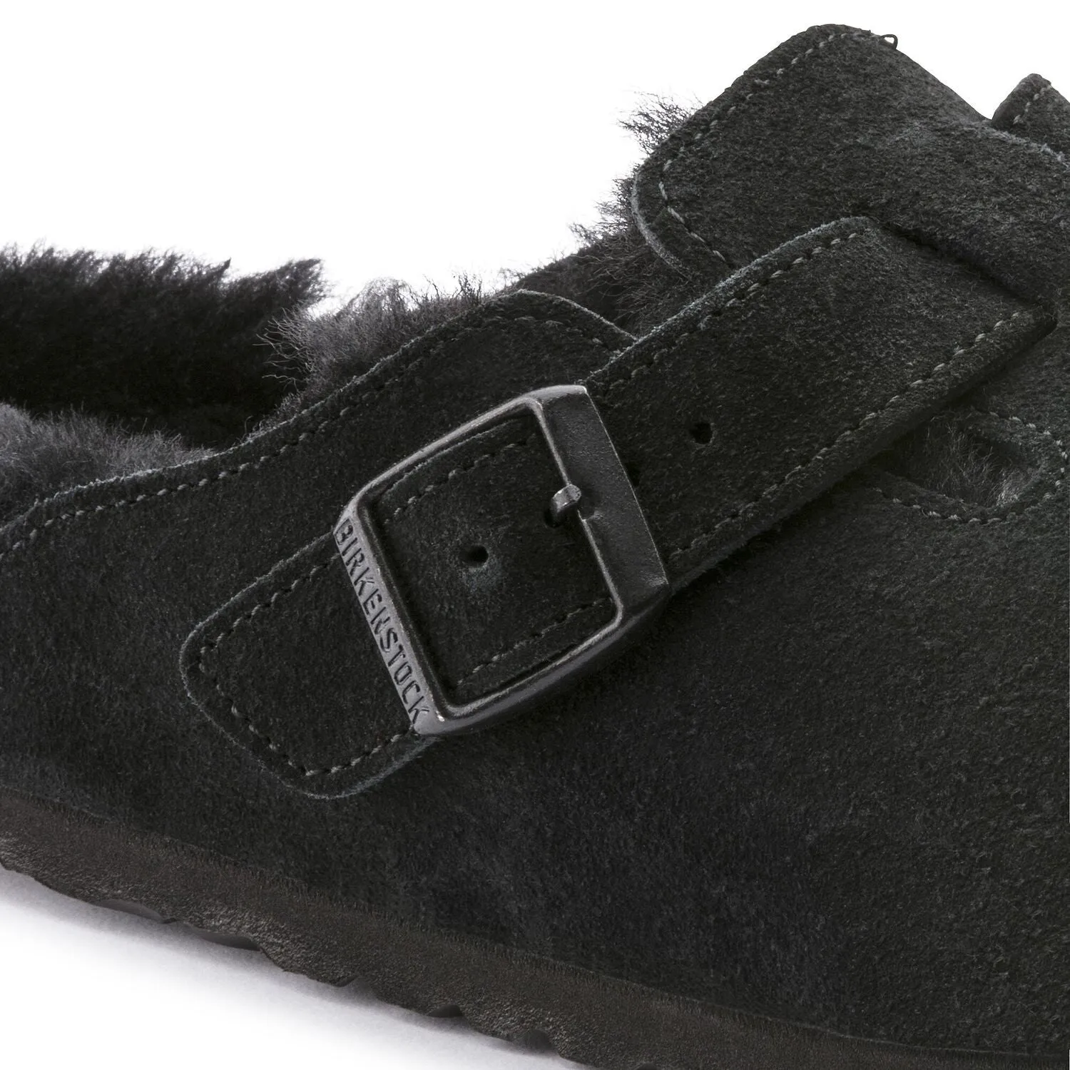 Boston Shearling Suede Leather Black Regular