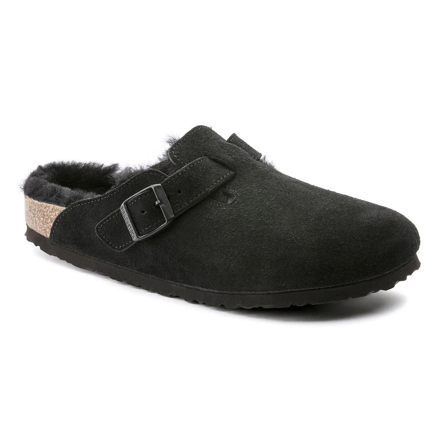 Boston Shearling Suede Leather Black Regular