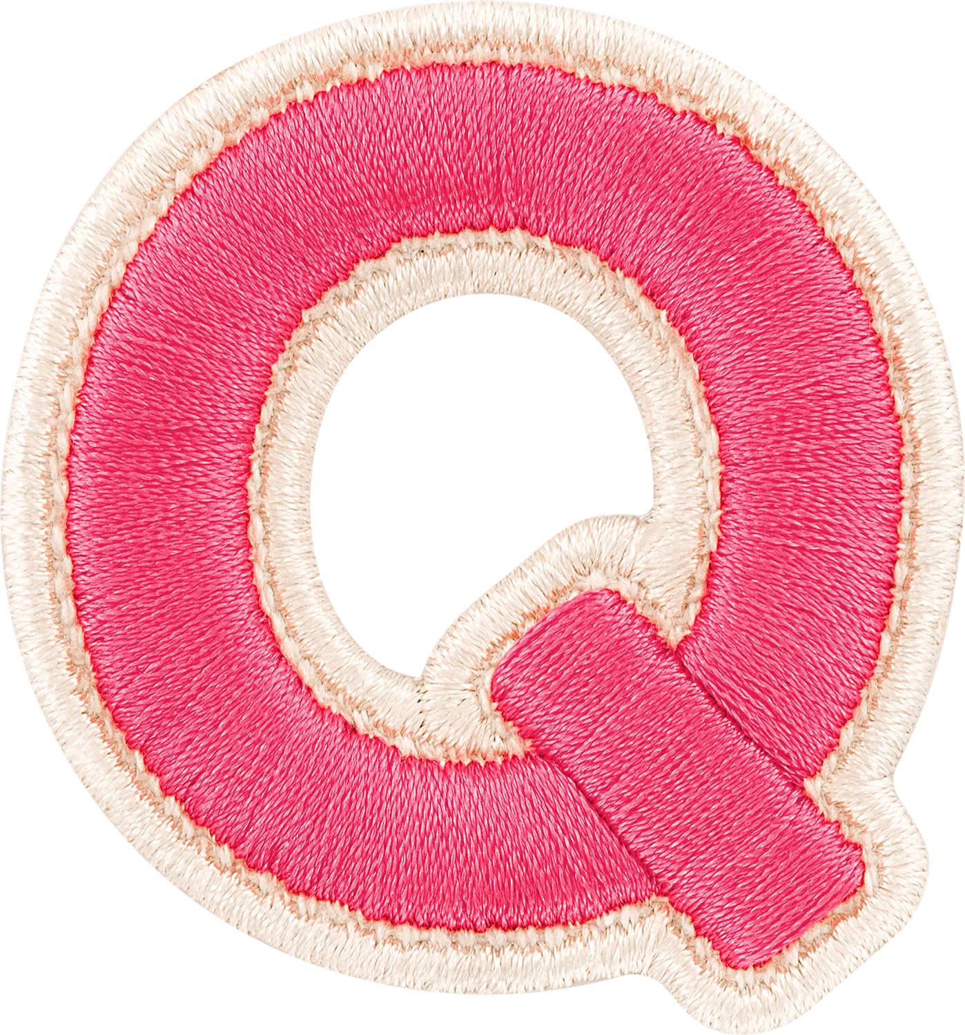 Bubblegum Rolled Embroidery Letter Patch