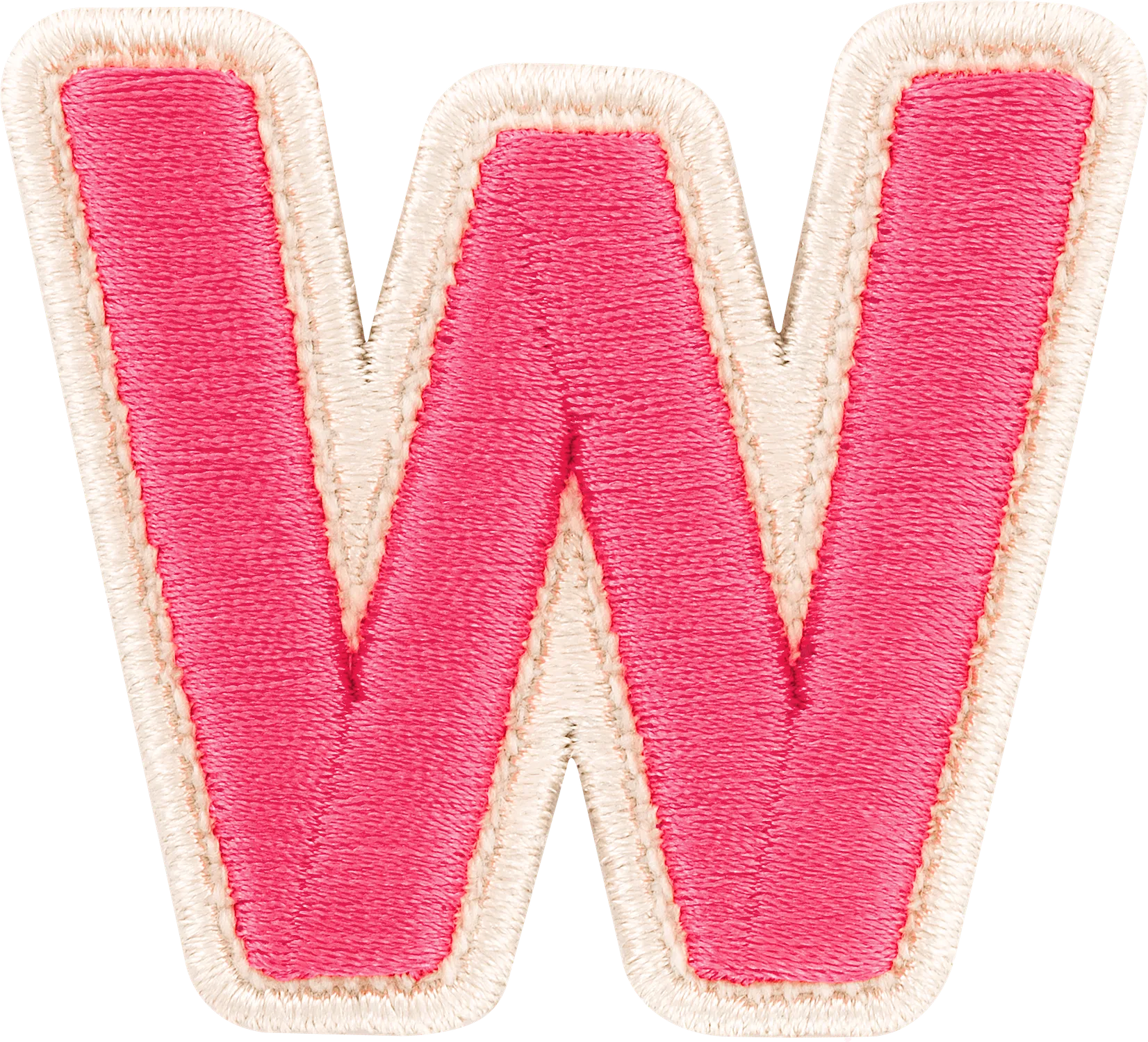 Bubblegum Rolled Embroidery Letter Patch