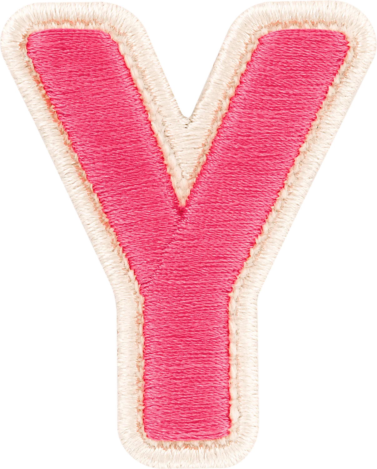 Bubblegum Rolled Embroidery Letter Patch