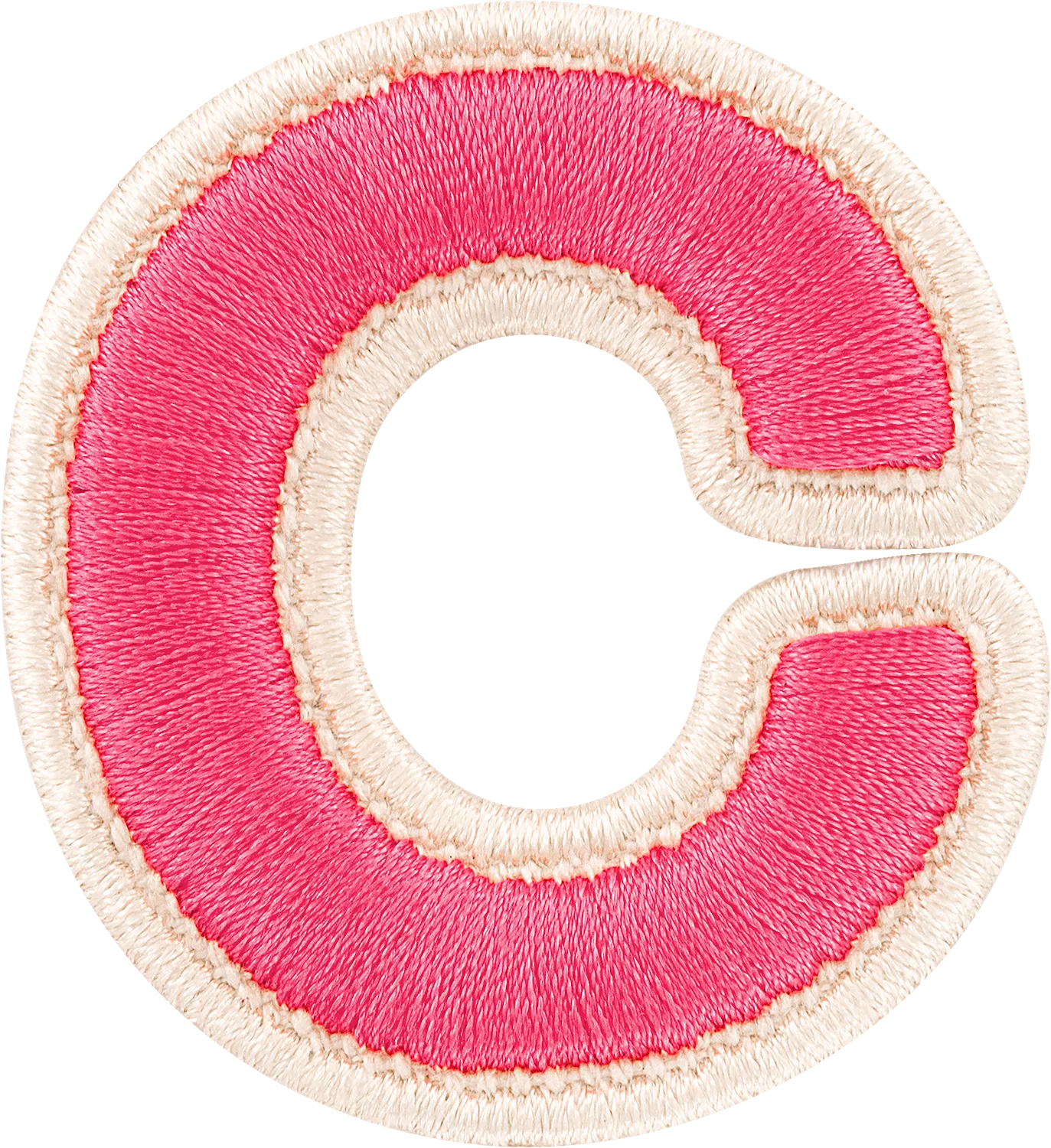 Bubblegum Rolled Embroidery Letter Patch