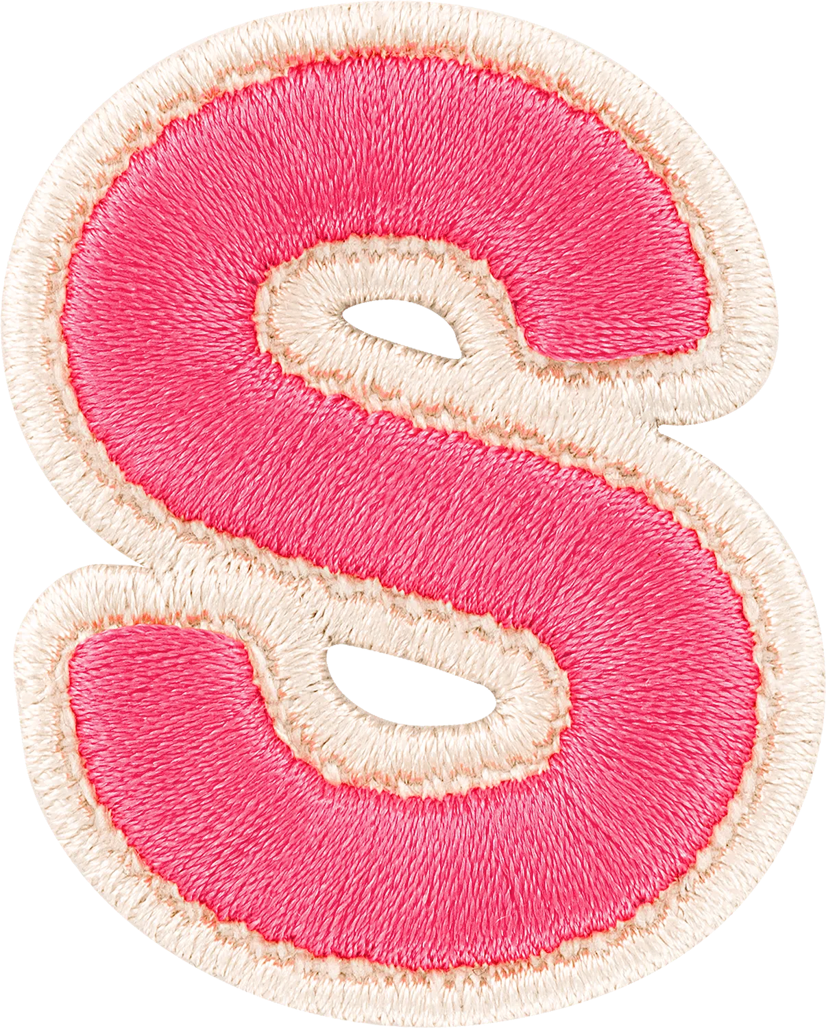 Bubblegum Rolled Embroidery Letter Patch