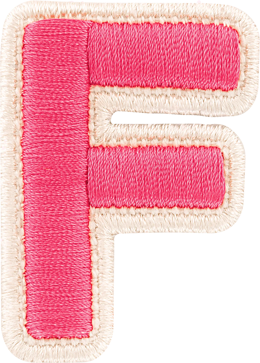 Bubblegum Rolled Embroidery Letter Patch