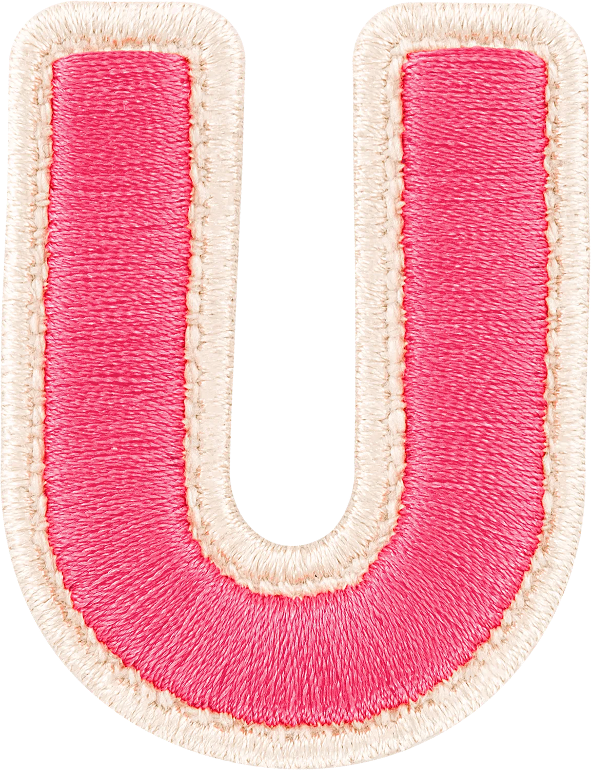 Bubblegum Rolled Embroidery Letter Patch