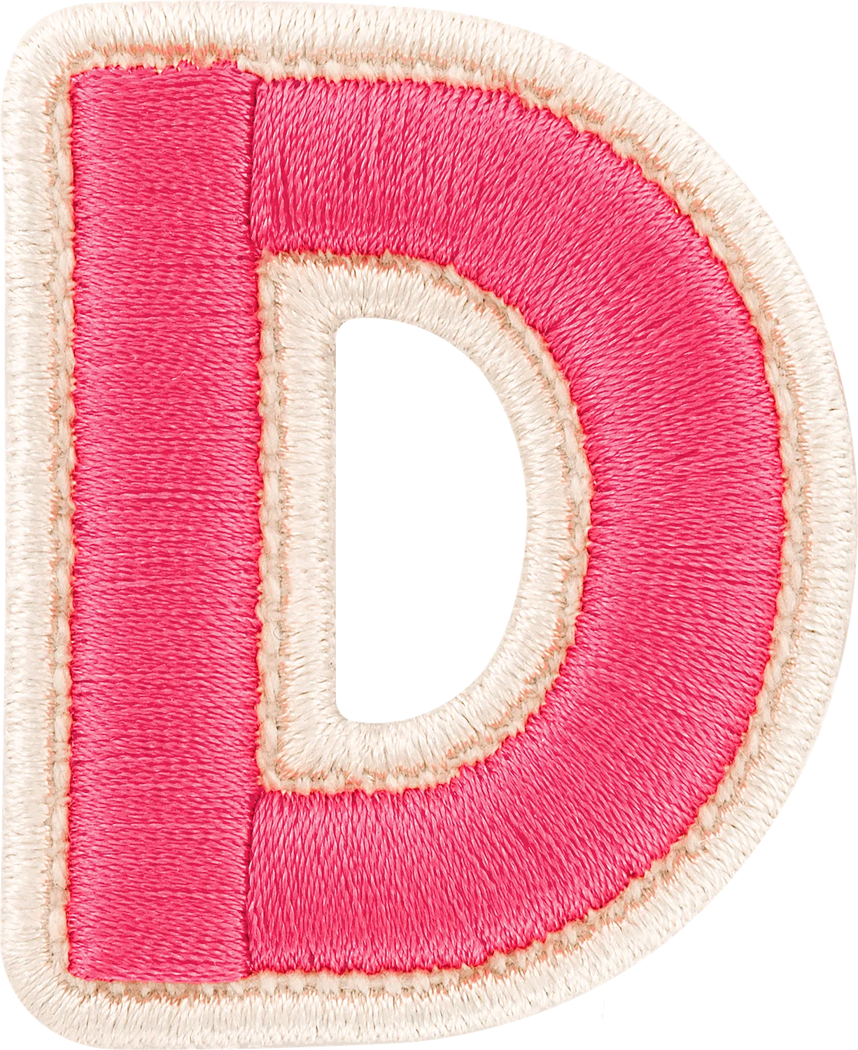 Bubblegum Rolled Embroidery Letter Patch