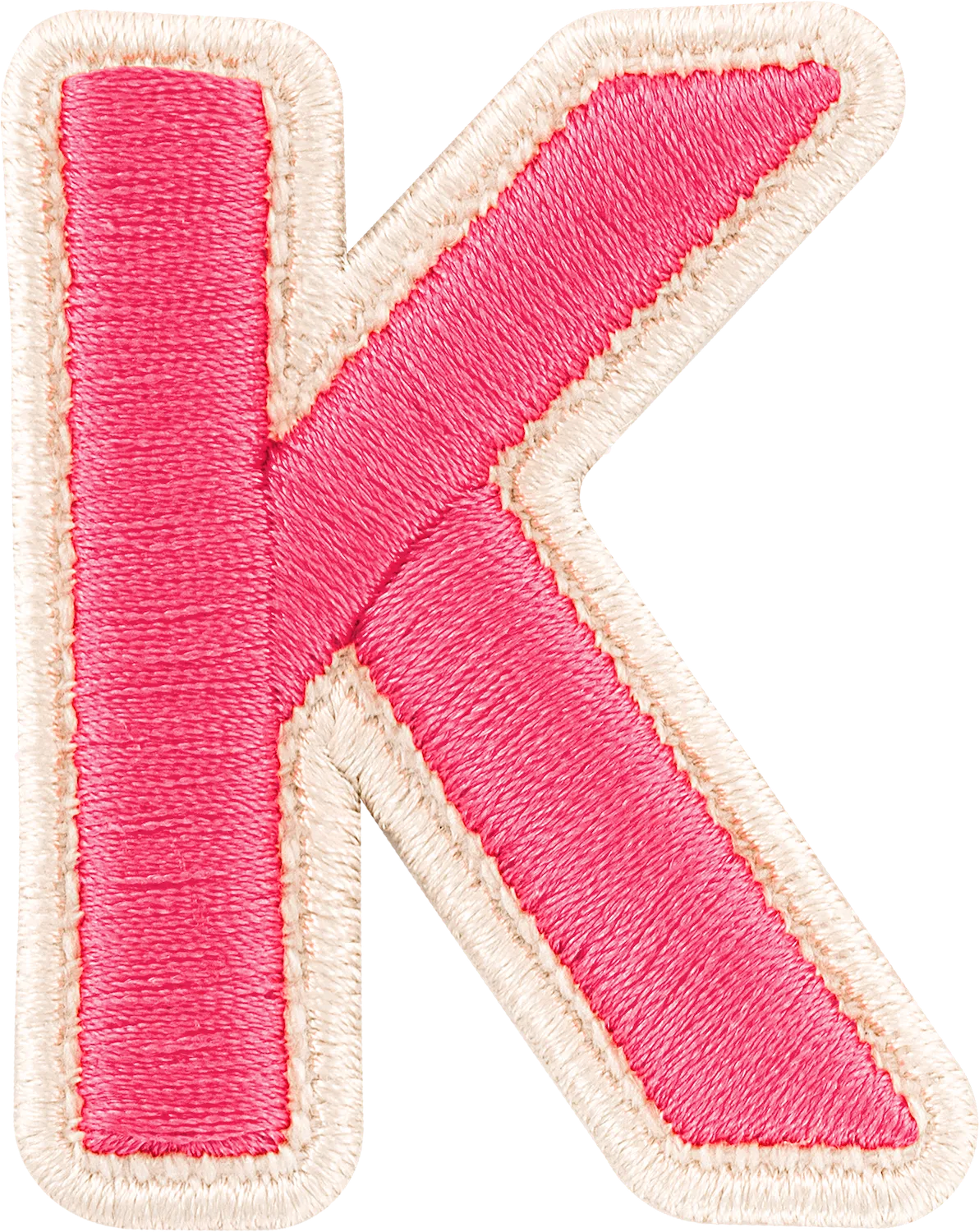 Bubblegum Rolled Embroidery Letter Patch