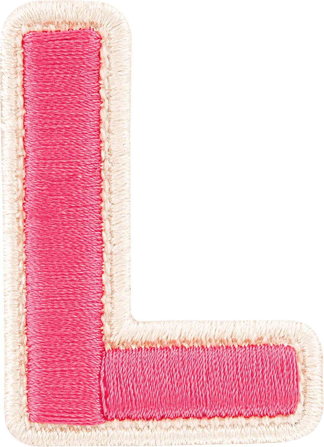 Bubblegum Rolled Embroidery Letter Patch