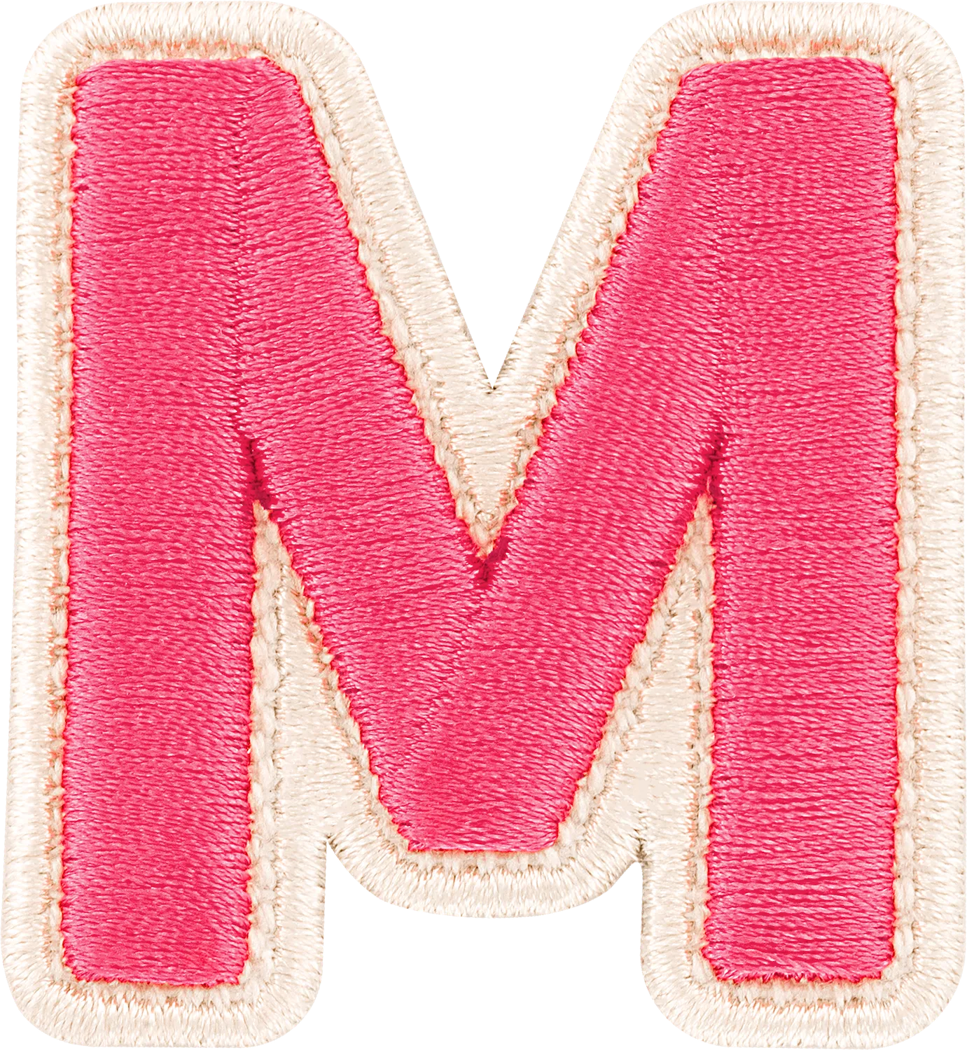 Bubblegum Rolled Embroidery Letter Patch