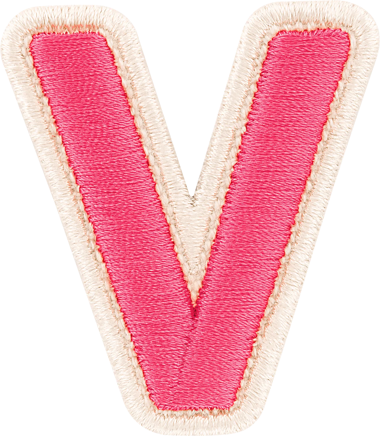 Bubblegum Rolled Embroidery Letter Patch