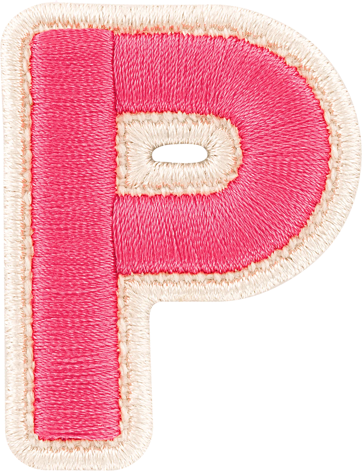 Bubblegum Rolled Embroidery Letter Patch