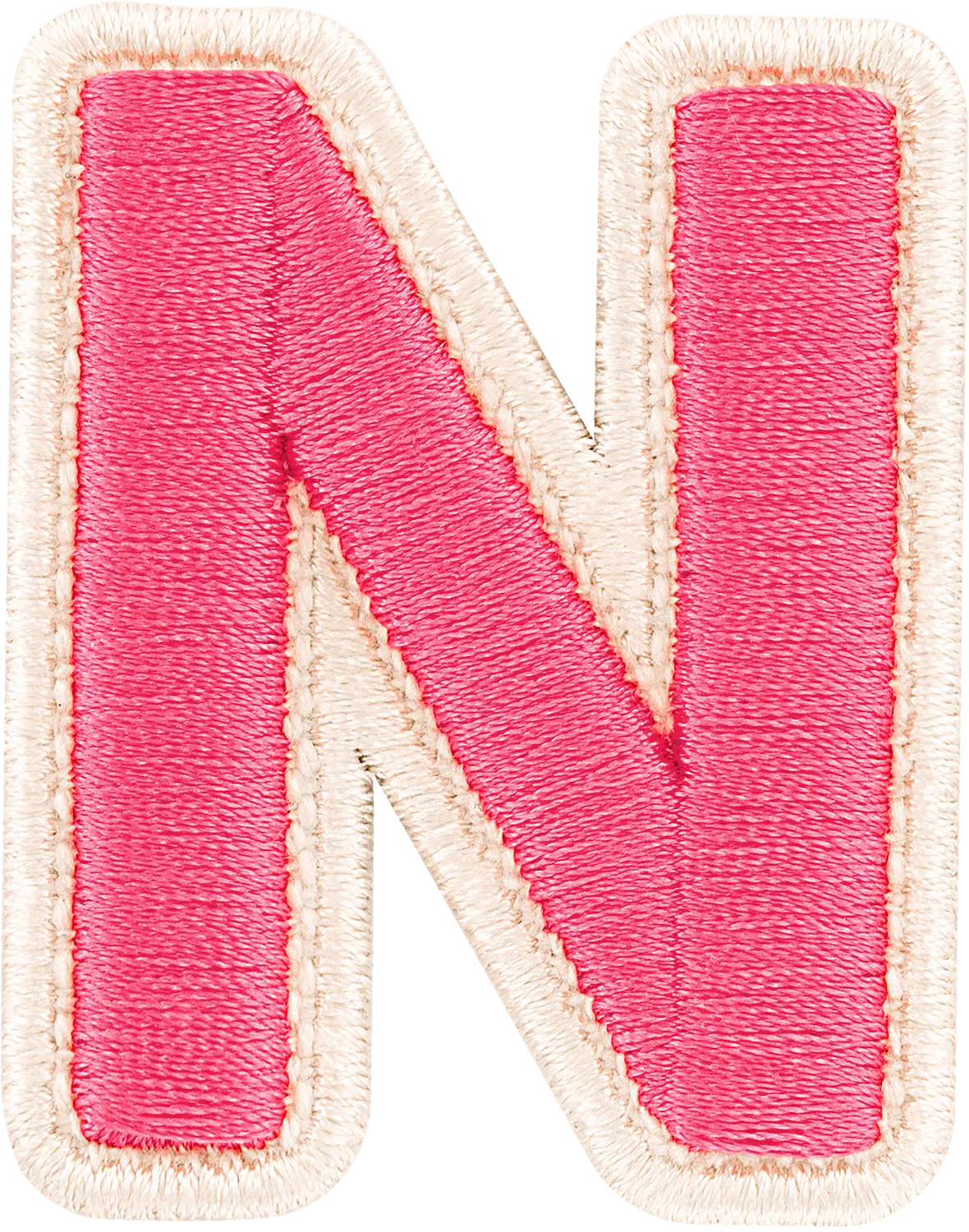 Bubblegum Rolled Embroidery Letter Patch