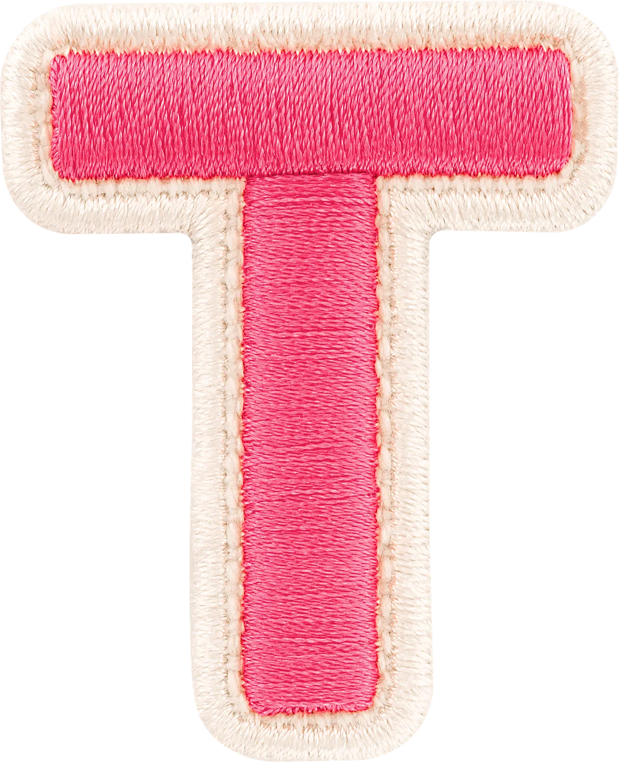 Bubblegum Rolled Embroidery Letter Patch