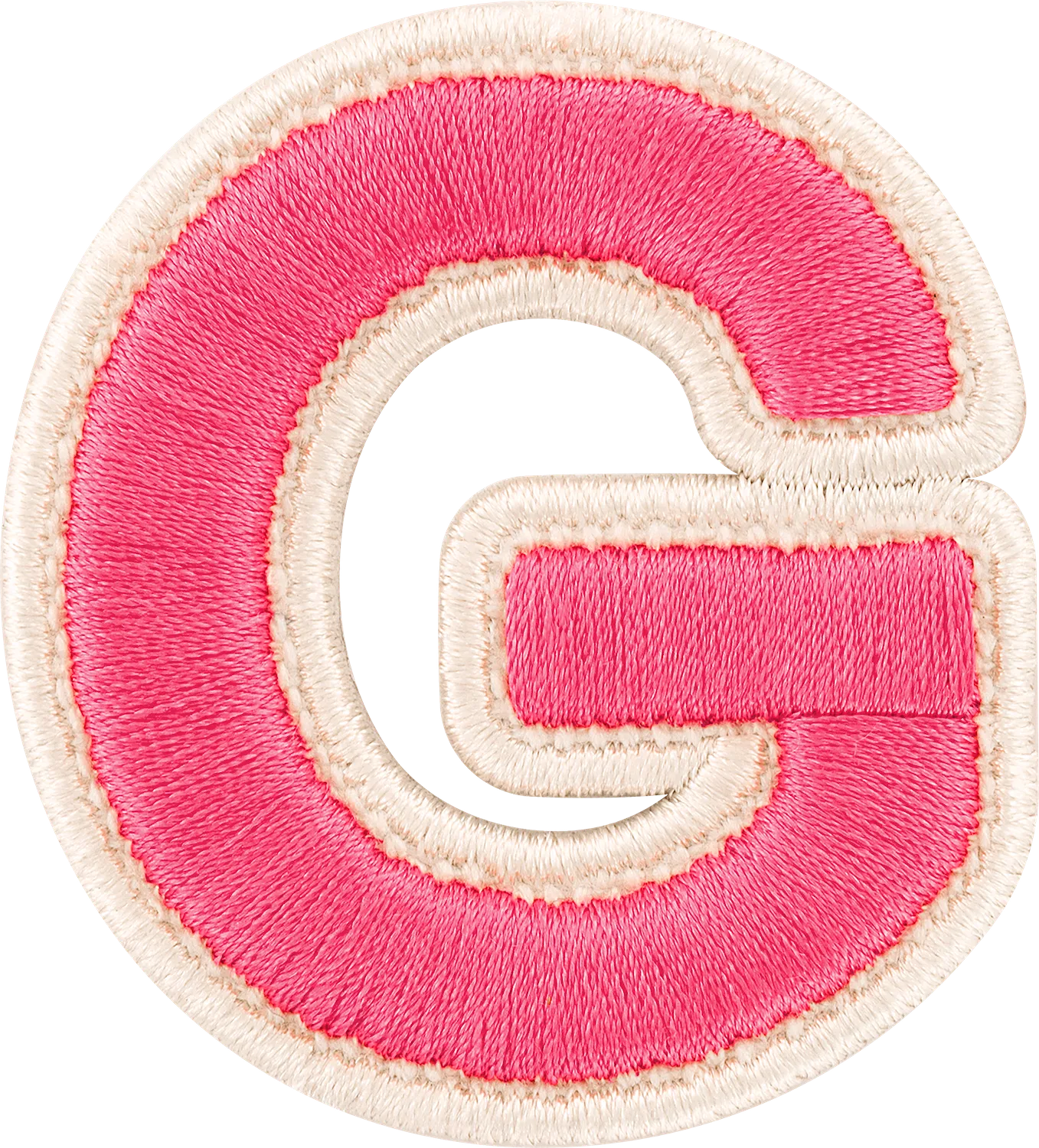 Bubblegum Rolled Embroidery Letter Patch