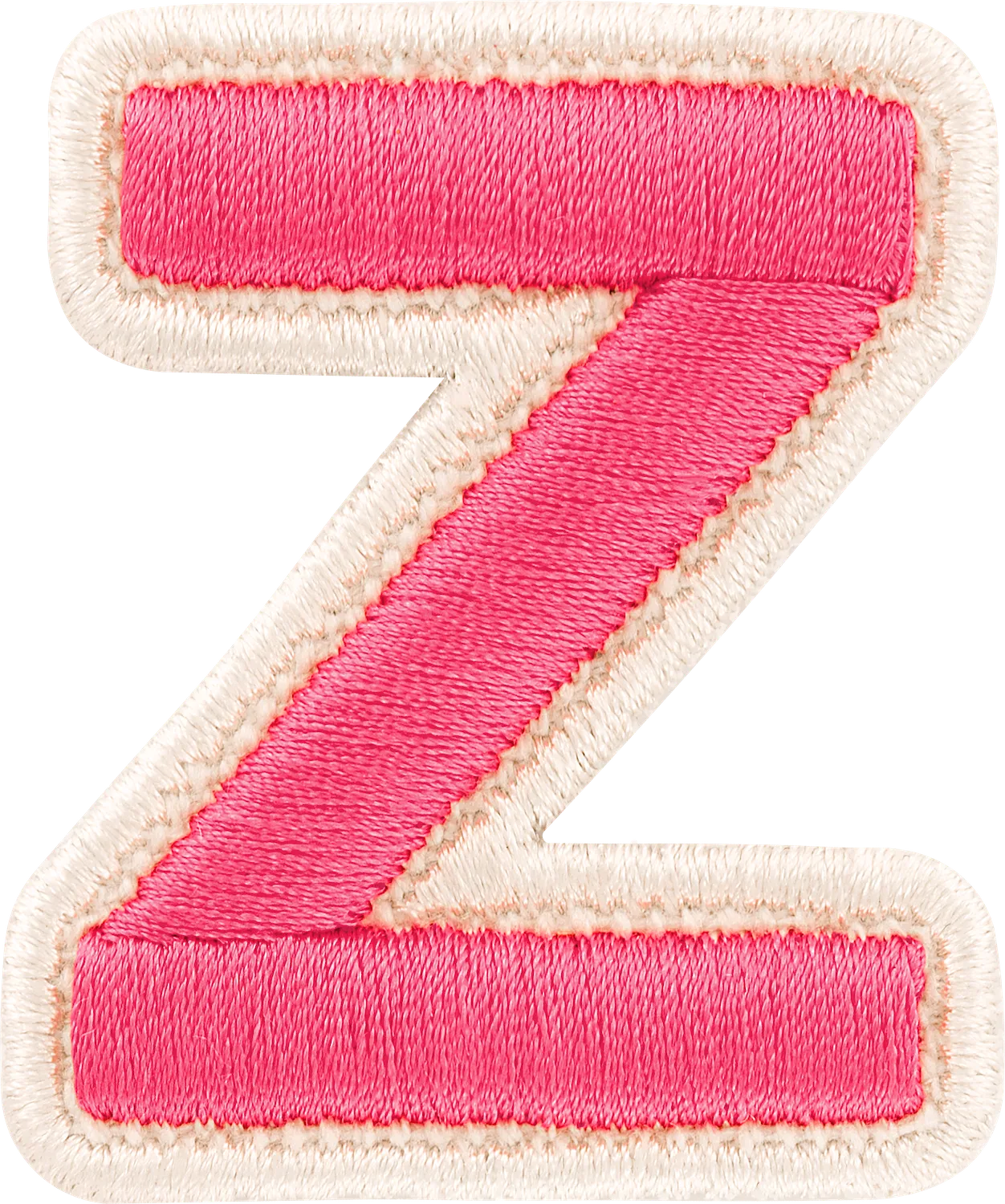 Bubblegum Rolled Embroidery Letter Patch