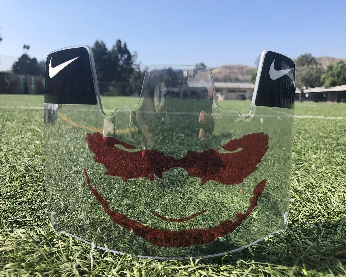 Clear Red Joker Custom Football Visor