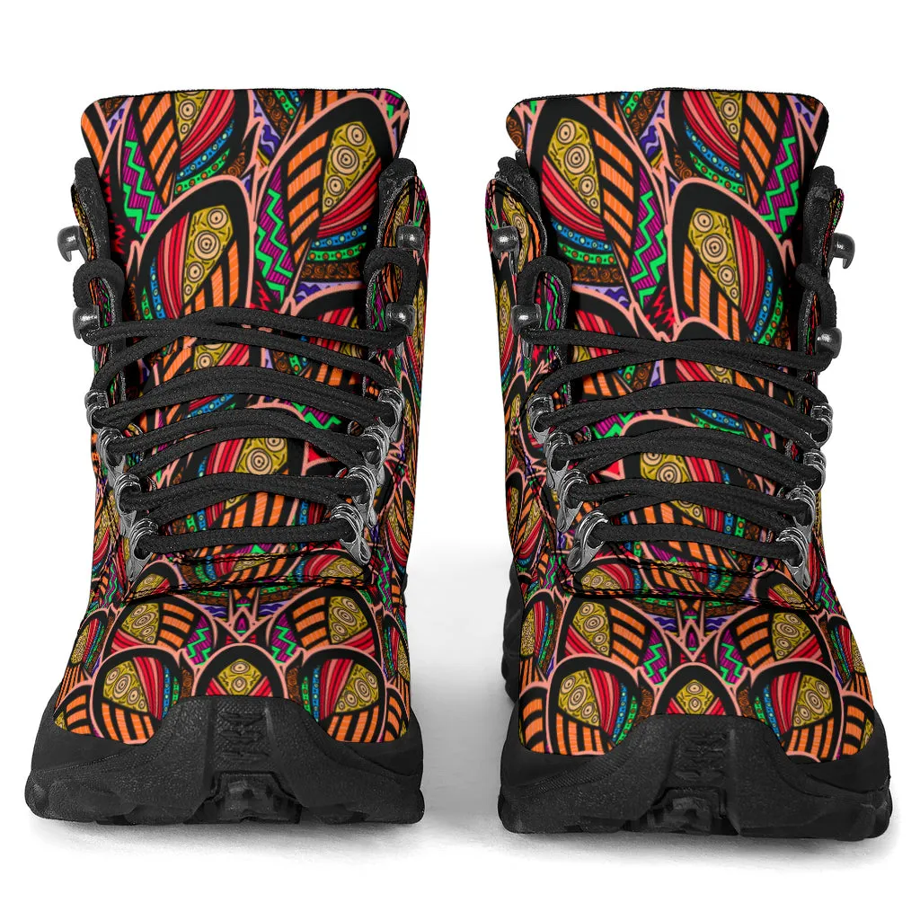 Colorful Feather Alpine Boots