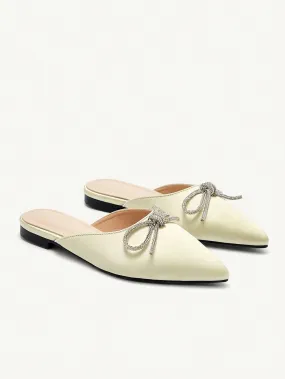 CUCCOO CHICEST Bowknot Slippers Women Summer New Flat Closed Toe Mules, Perfect For Outdoor