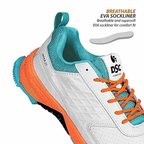 DSC Jaffa 22 Cricket Shoes (White/Orange)