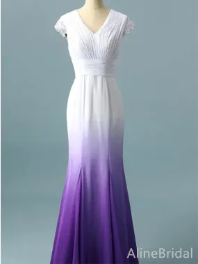 Elegant V-neck Mermaid Long Prom Dress,PD37935