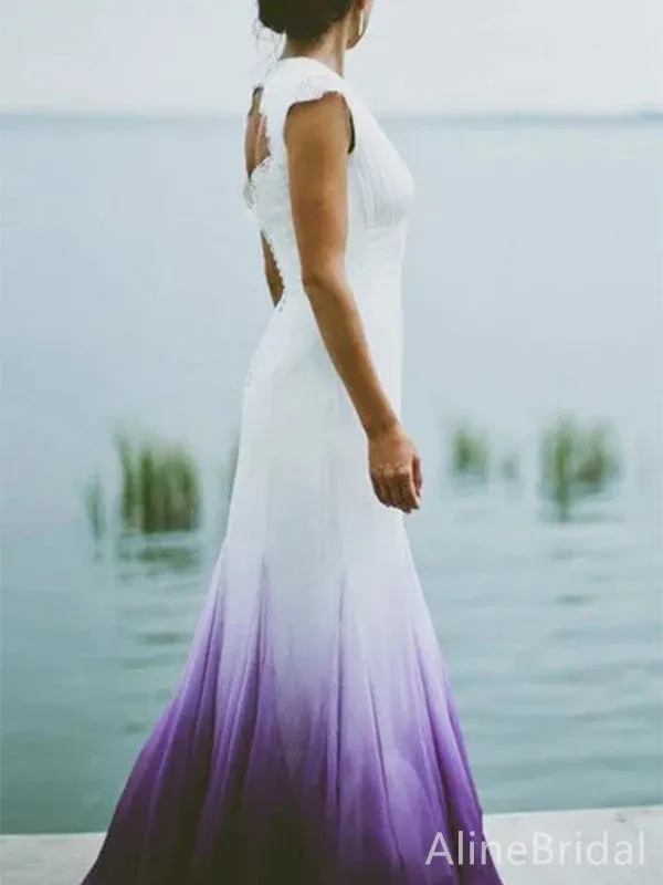 Elegant V-neck Mermaid Long Prom Dress,PD37935