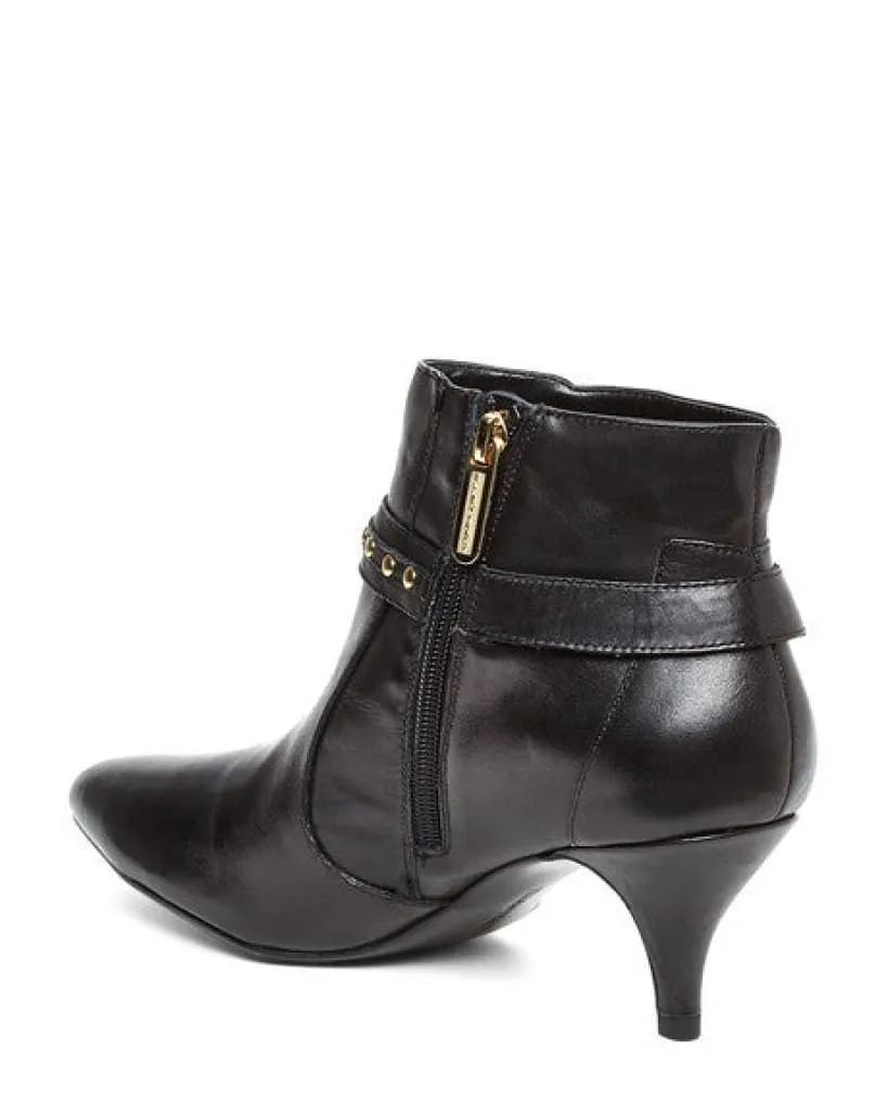 ELLEN TRACY Bentley Ankle Boots -Black Leather 9M