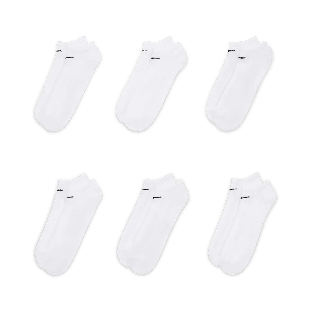 Everyday Lightweight Training No-Show Socks (6 Pairs) 'White'