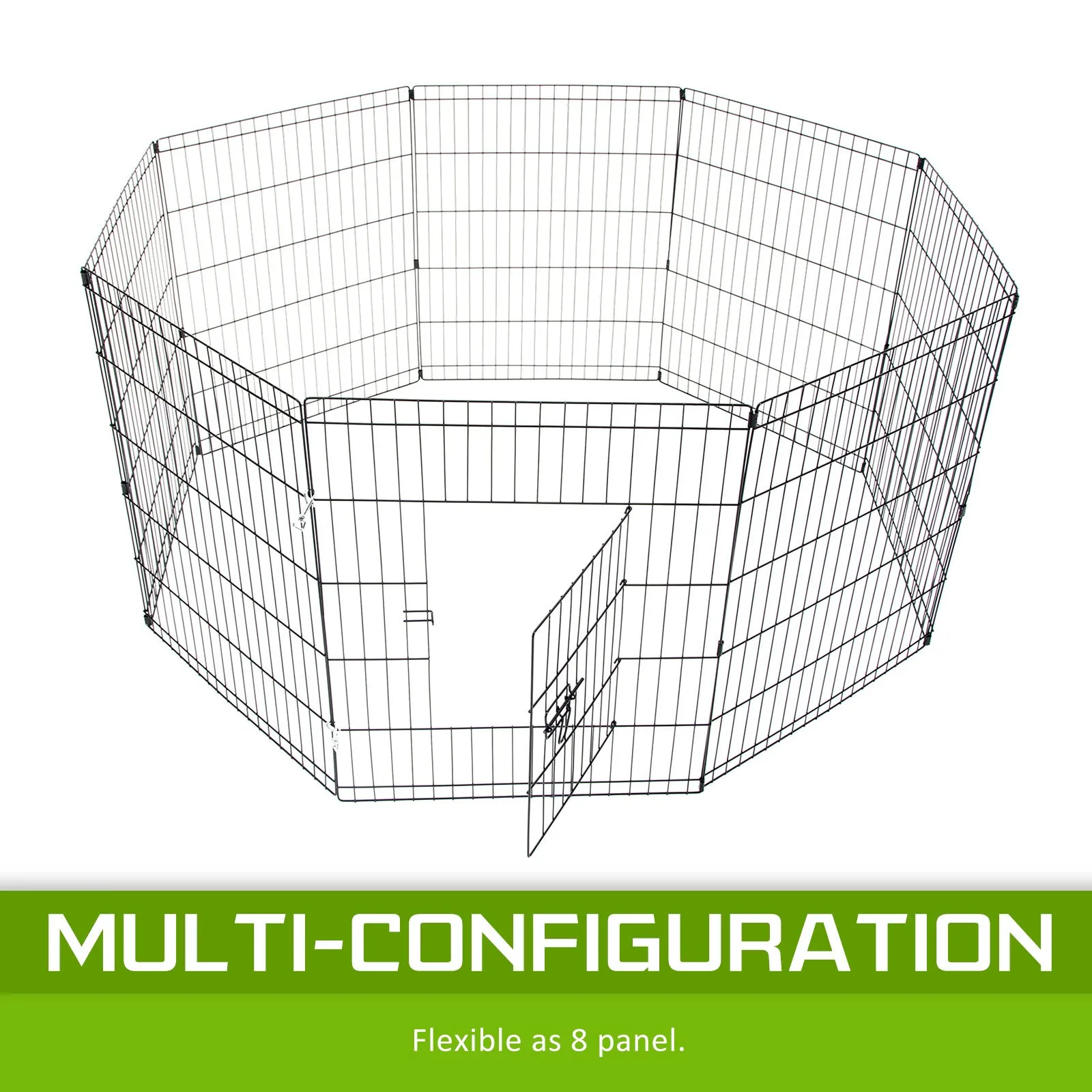 Foldable 8-Panel Pet Playpen Steel Frame 36in - Paw Mate