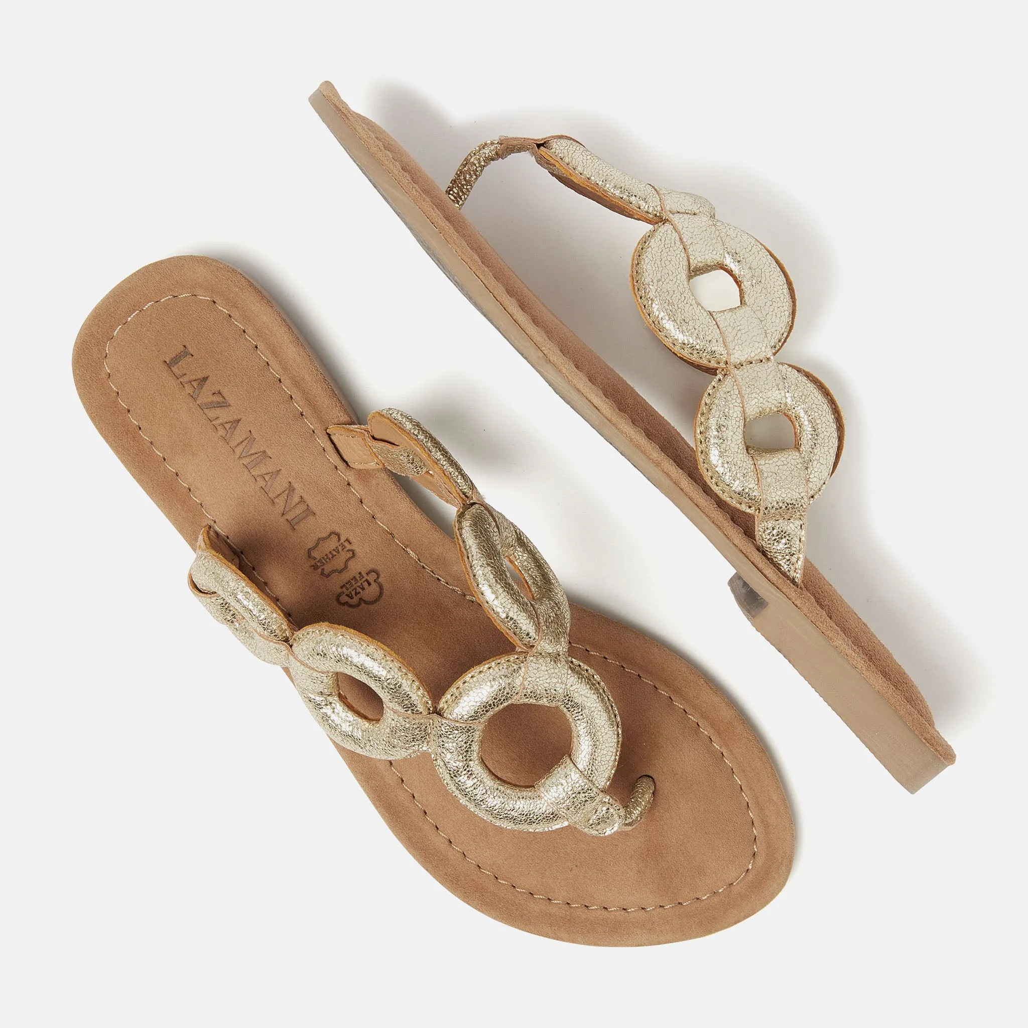 Juliet Leren Dames Slippers Gold