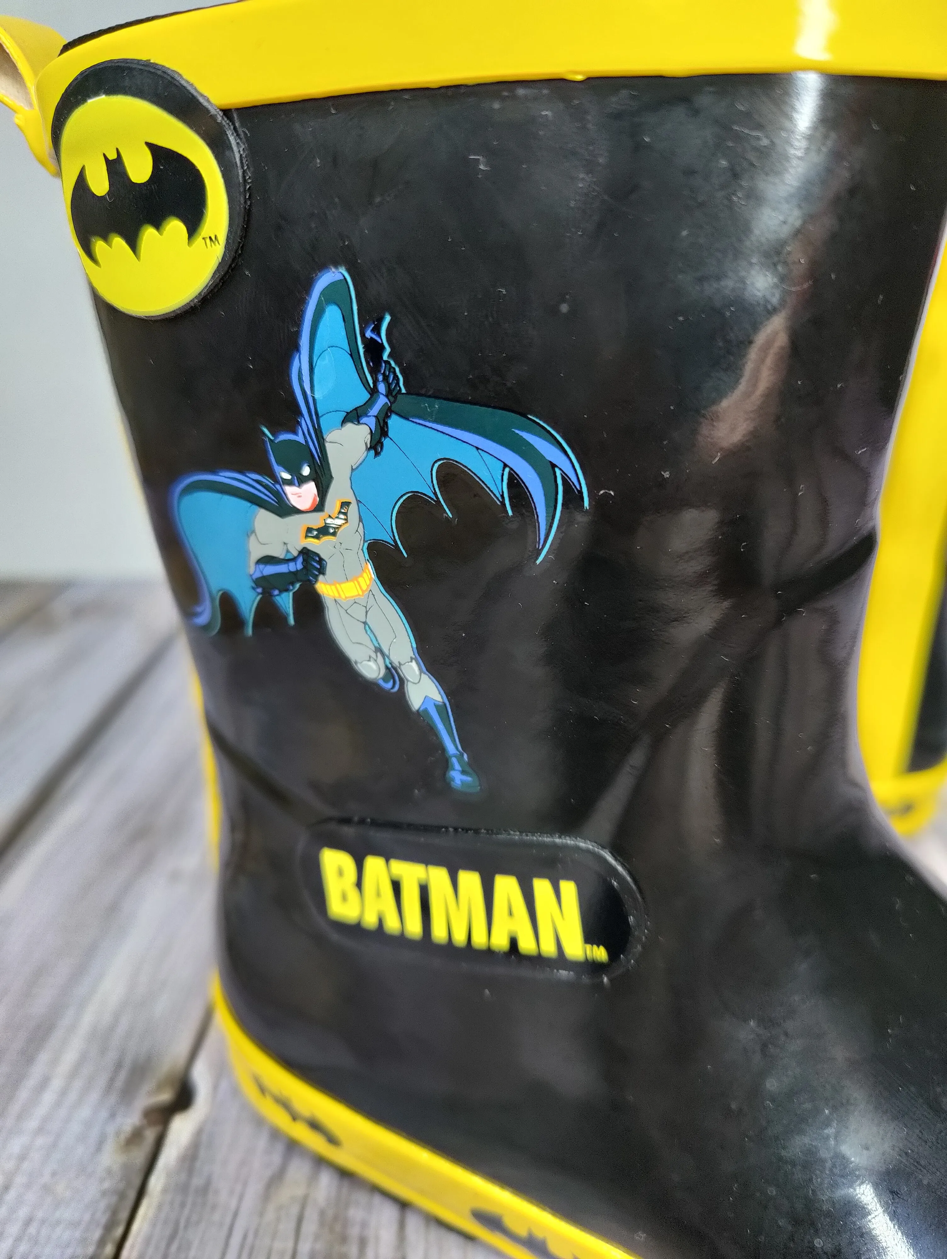 Kids Wellington Welly Boots Batman Black Girls/Boys 7-12