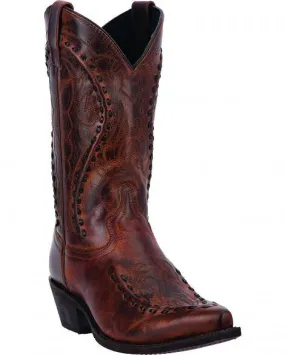 Laredo Men's (68434) Classics 12" Stylish Rust Snip Toe Stitched Western Style Cowboy Boots