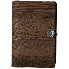 Leather Refillable Journal, Running Horses