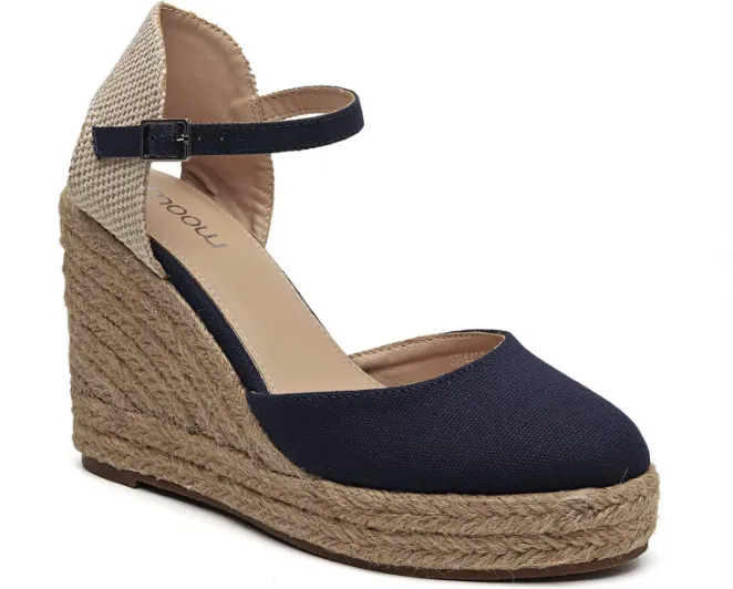 Lilith Navy Wedge Espadrille Sandals