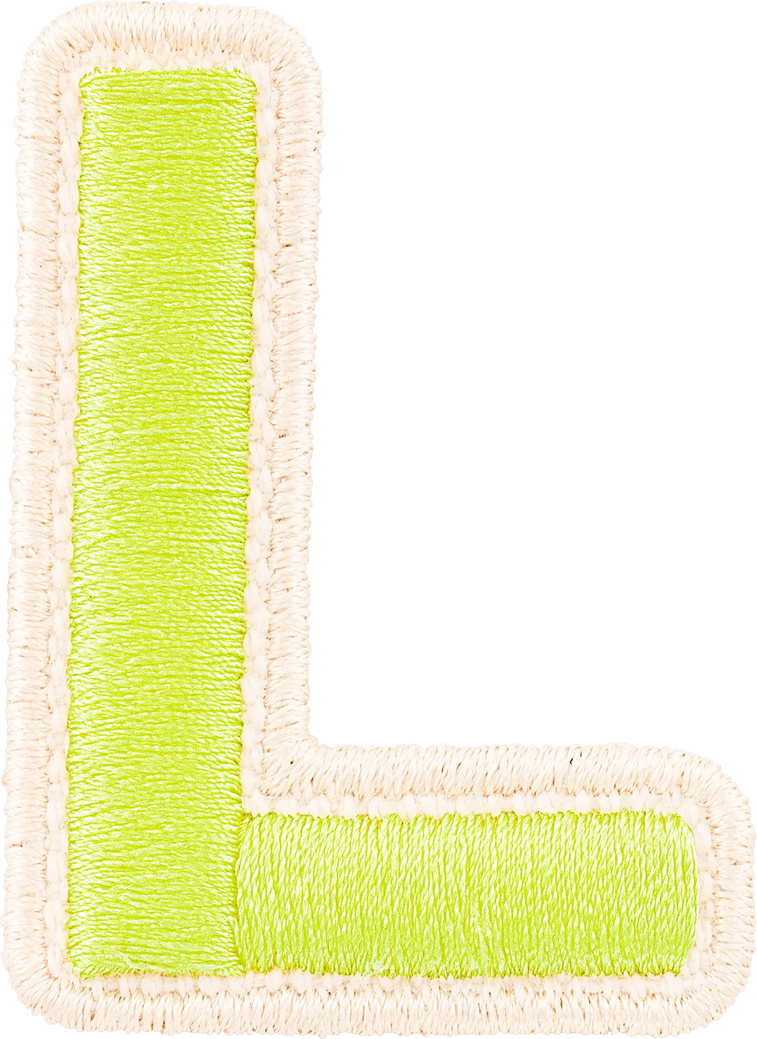 Lime Rolled Embroidery Letter Patch