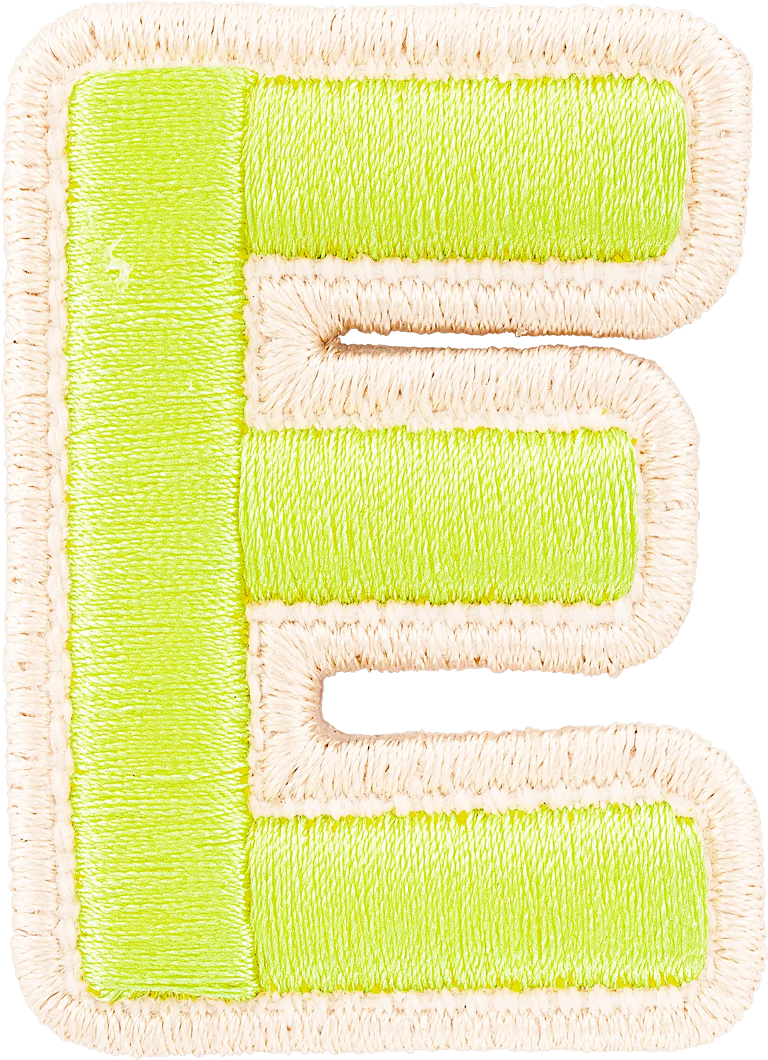 Lime Rolled Embroidery Letter Patch