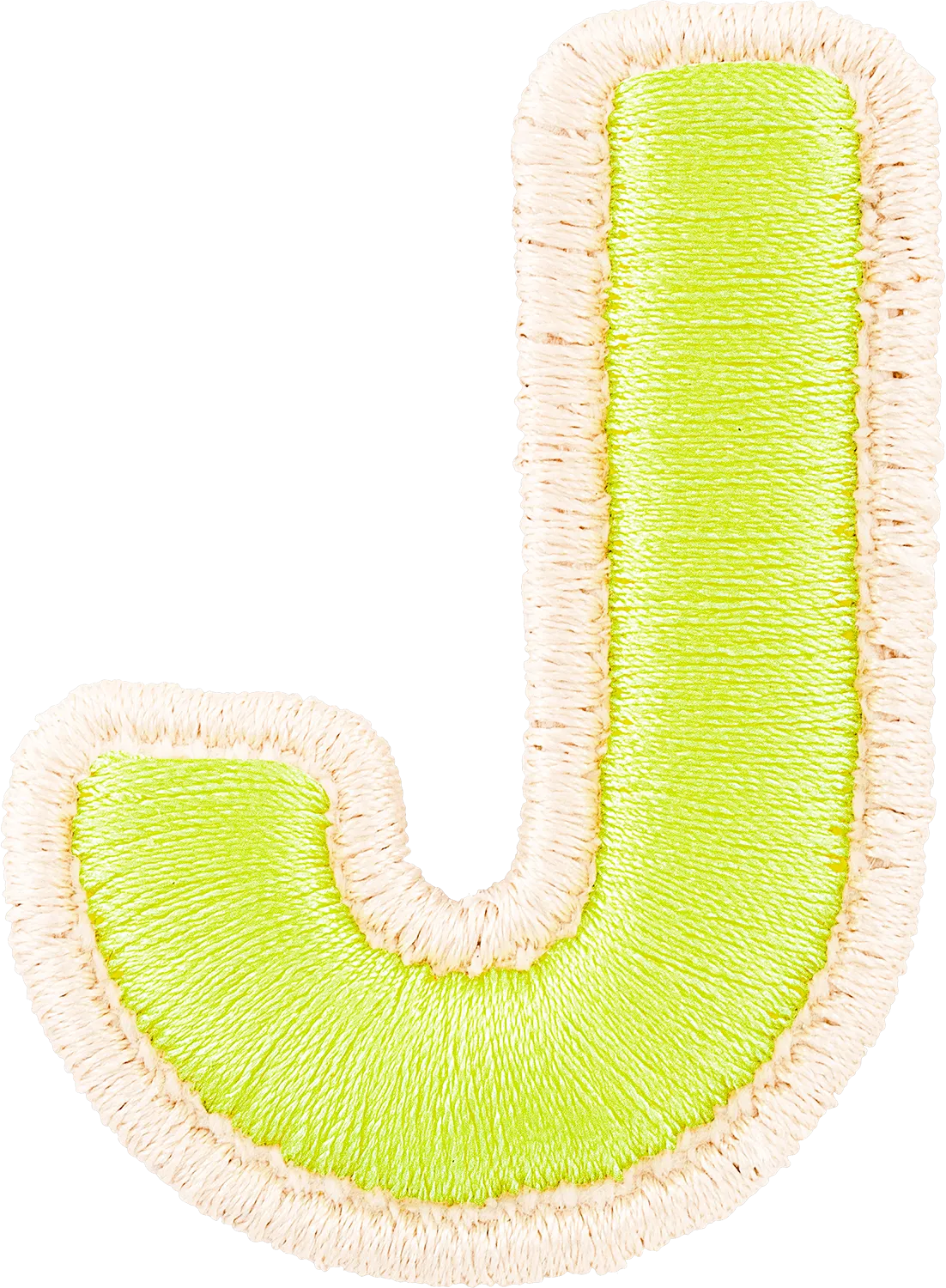 Lime Rolled Embroidery Letter Patch